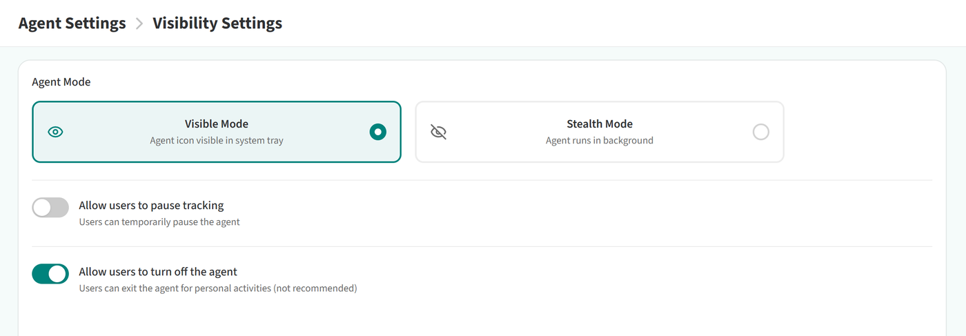 Hidden & Visible Mode