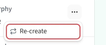 Re-create option in the menu of a declined request