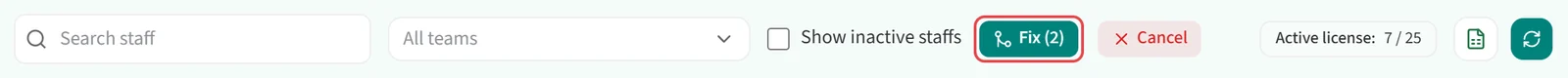 Fix (2) button