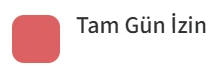 Tam Gün İzin rengi